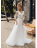 V Neck Sparkle Elegant Lace Wedding Dress